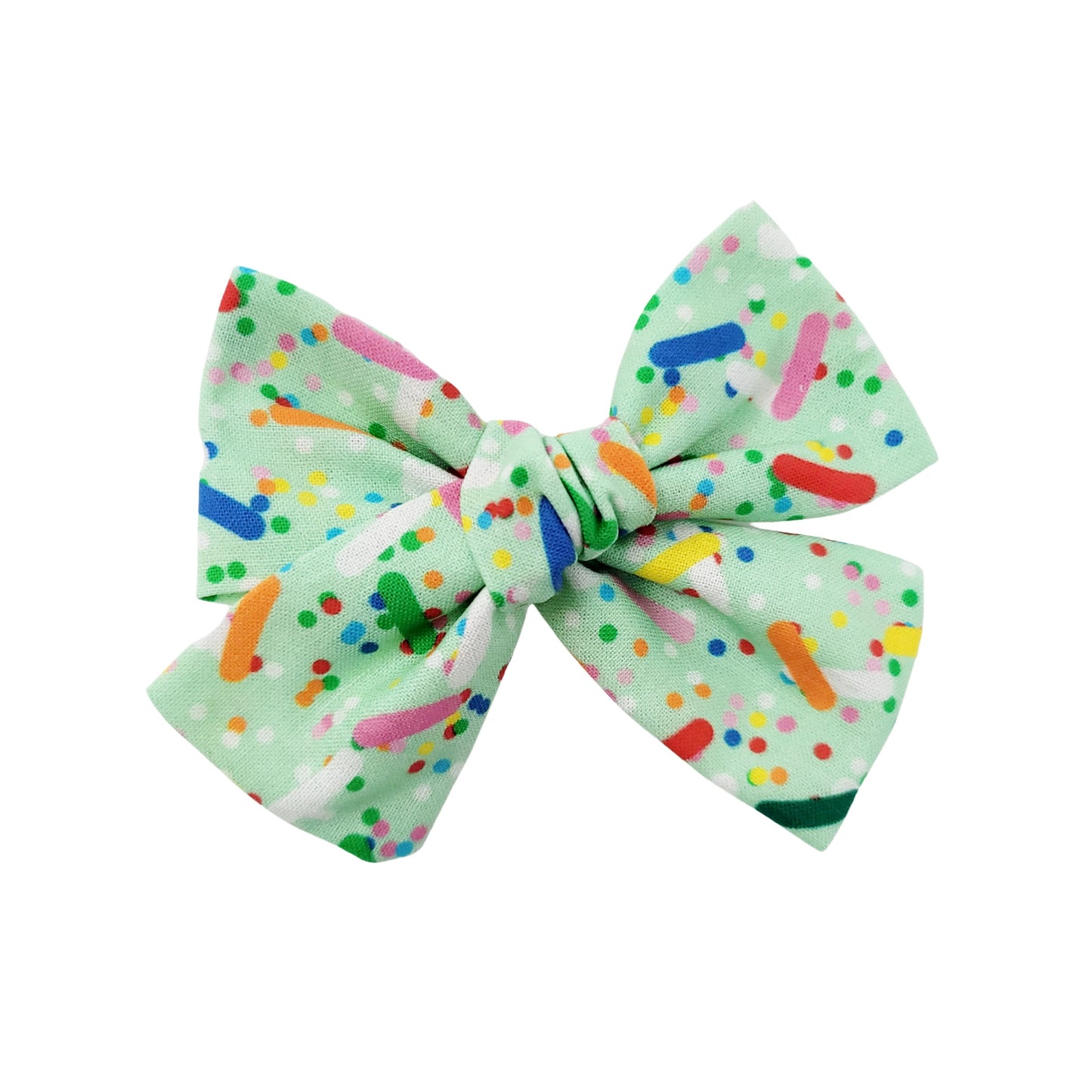 Green Sprinkle Birthday Hair Bow