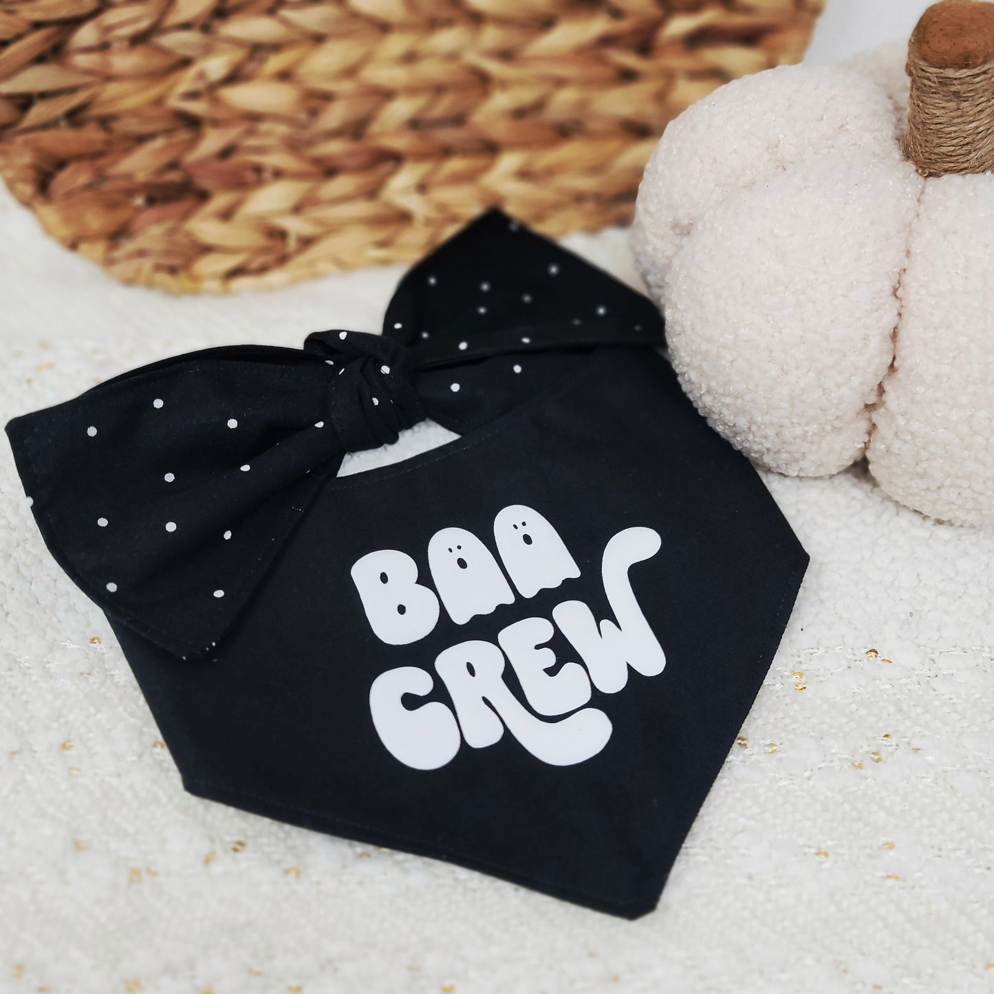 Boo Crew Reversible Dog Bandana With or Without Trim