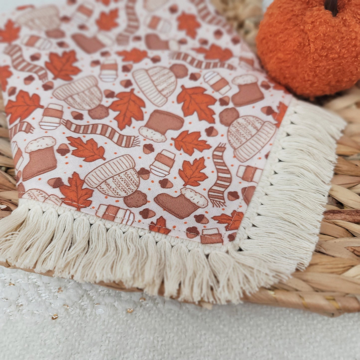 Cozy Autumn Things Dog Bandana With or Without Trim