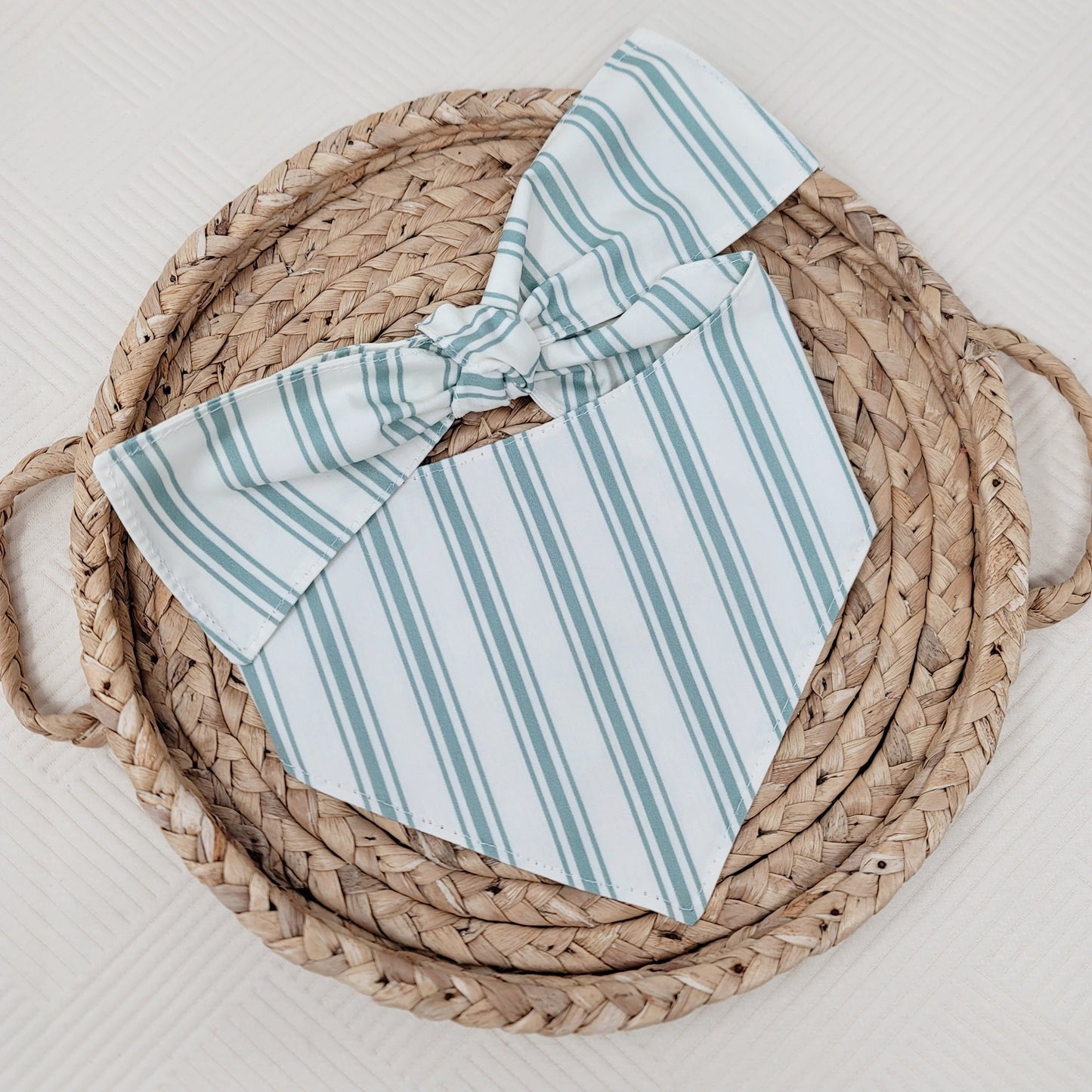 Jade Stripe Snap On Dog Bandana