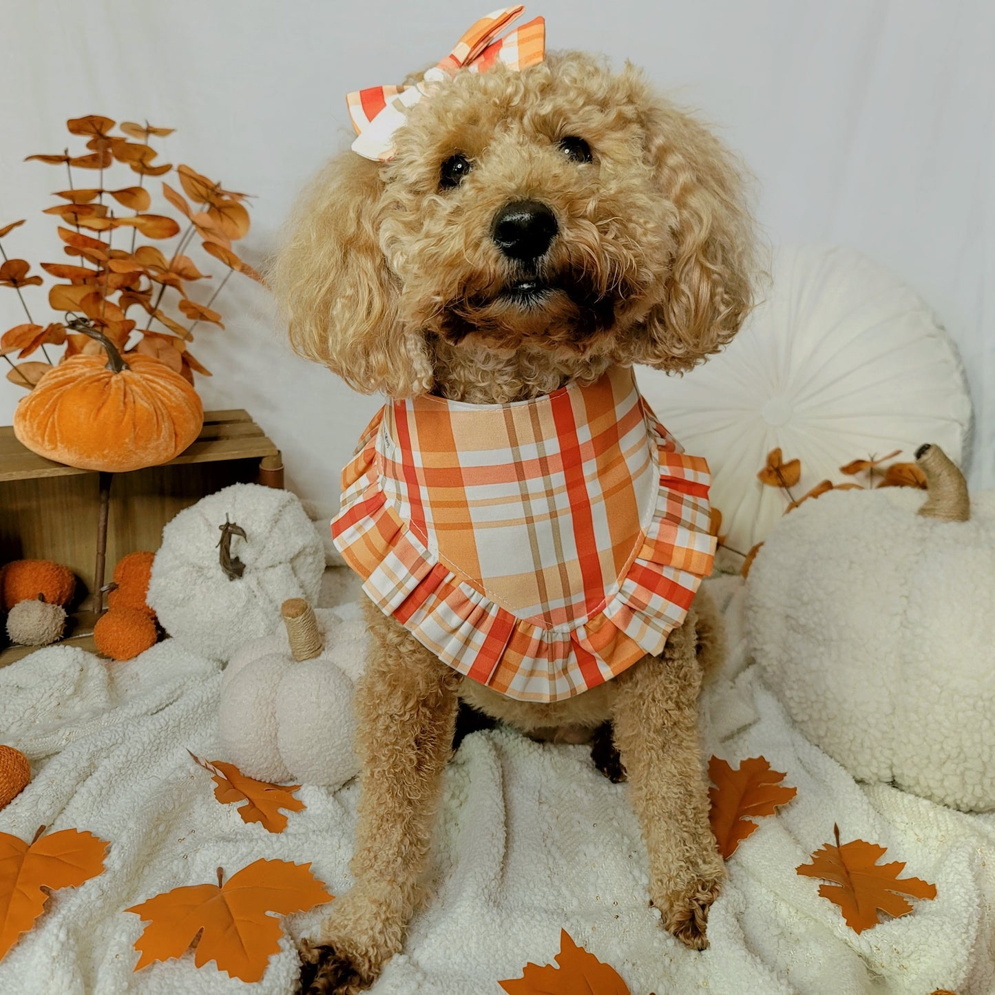 Red and Orange Fall Plaid Saylor Hair Bow