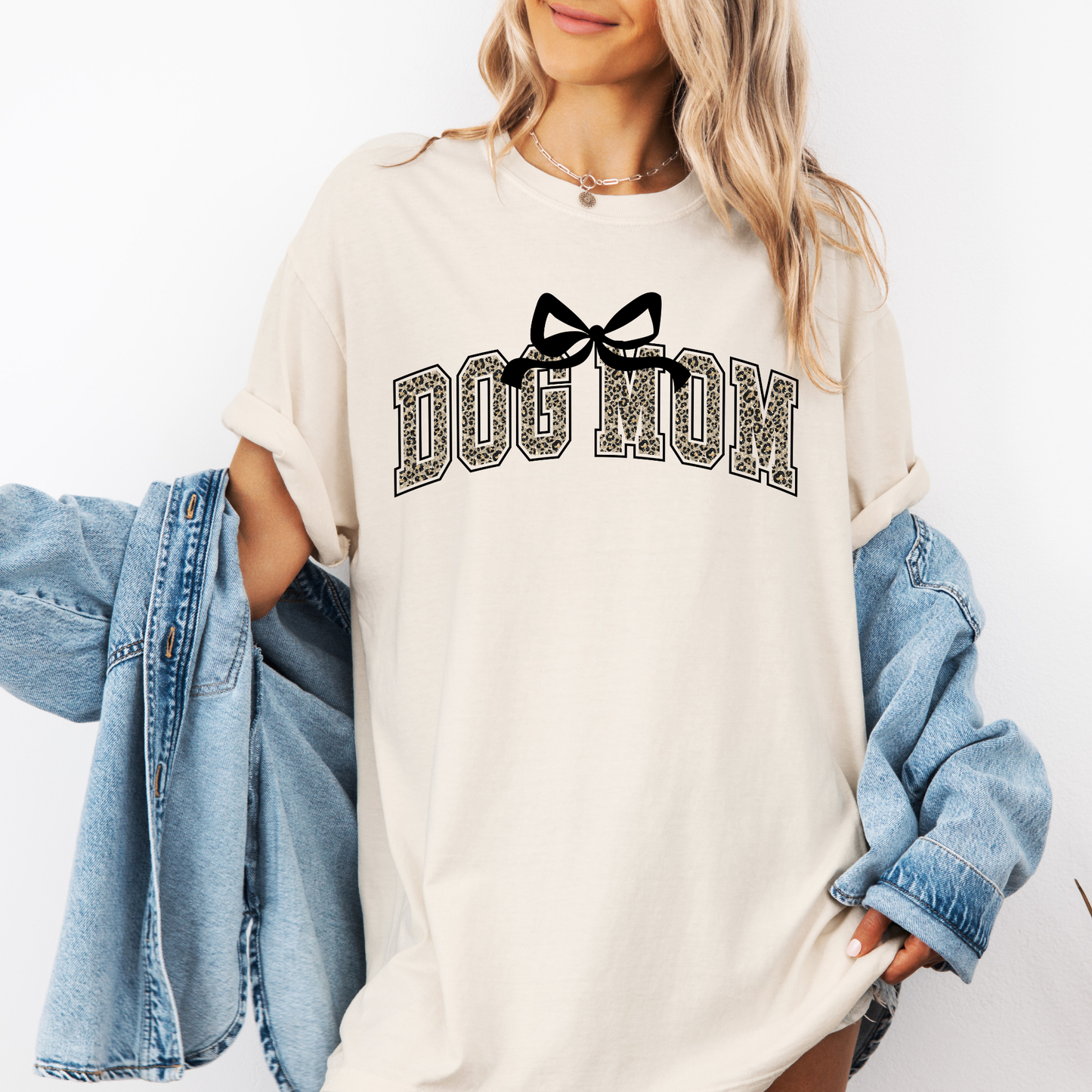 NEW Leopard Print Dog Mom Comfort Colors Graphic Tee