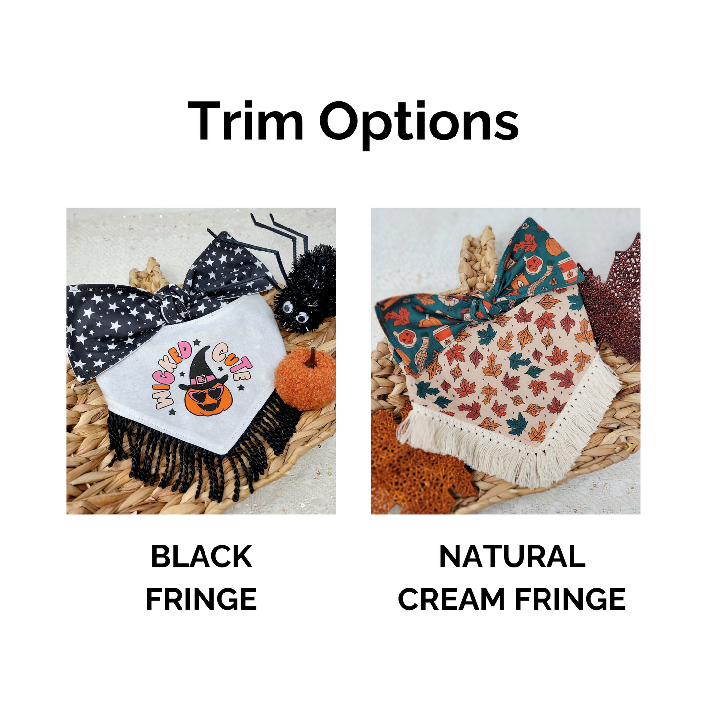 Boot Scootin' Spooky Reversible Dog Bandana With or Without Trim