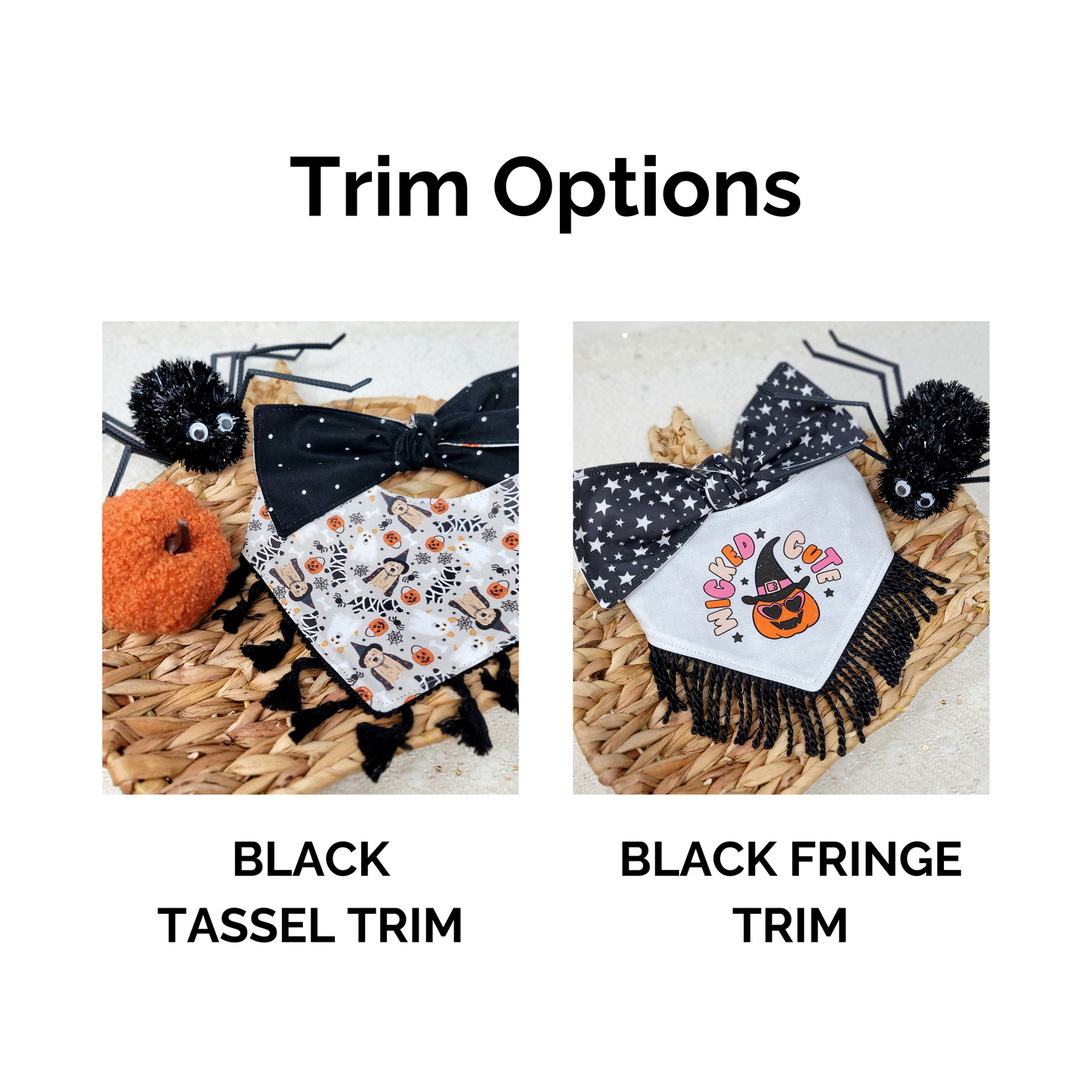 Trick or Treat Pups Dog Bandana With or Without Trim