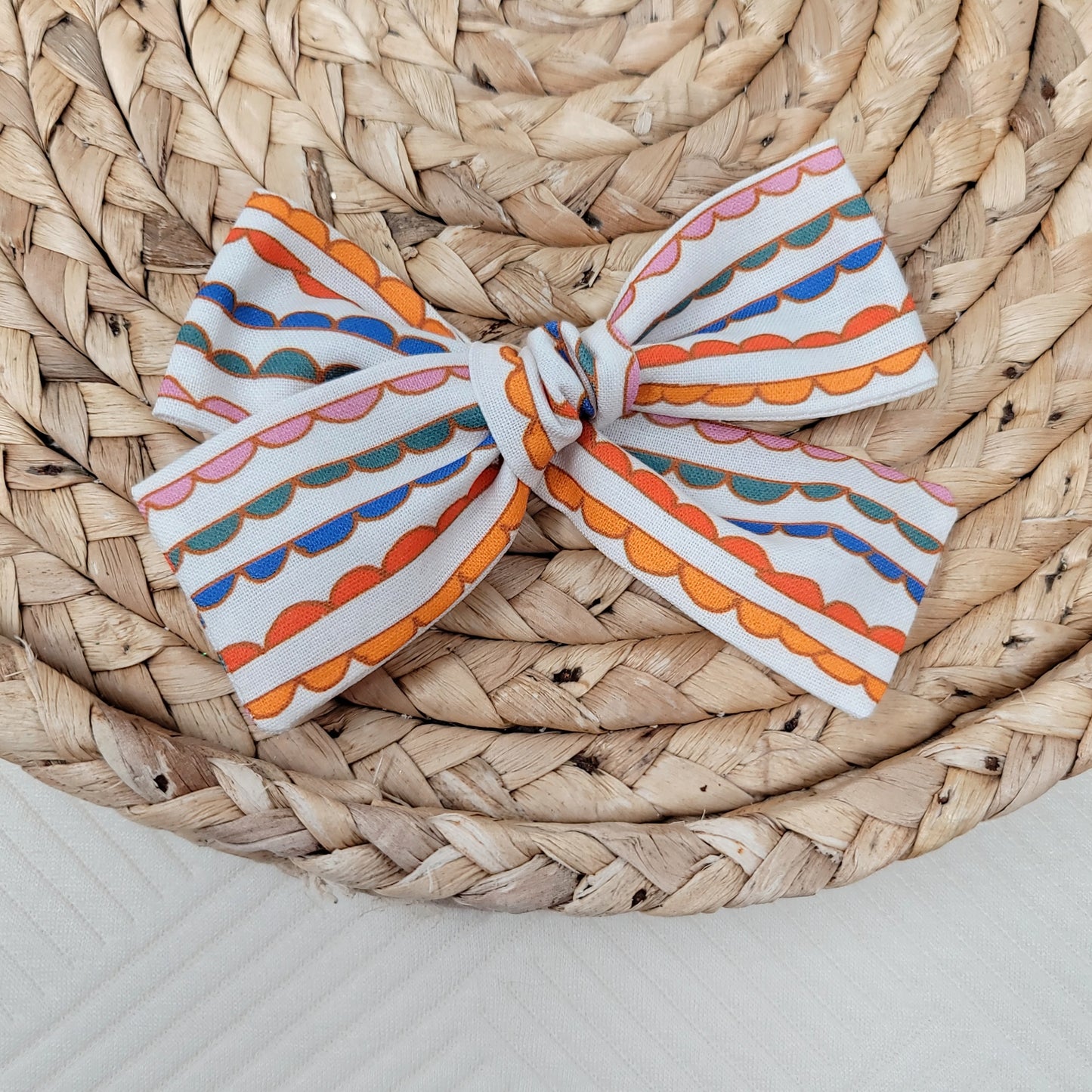 Colorful Scalloped Sailor Hair Bow
