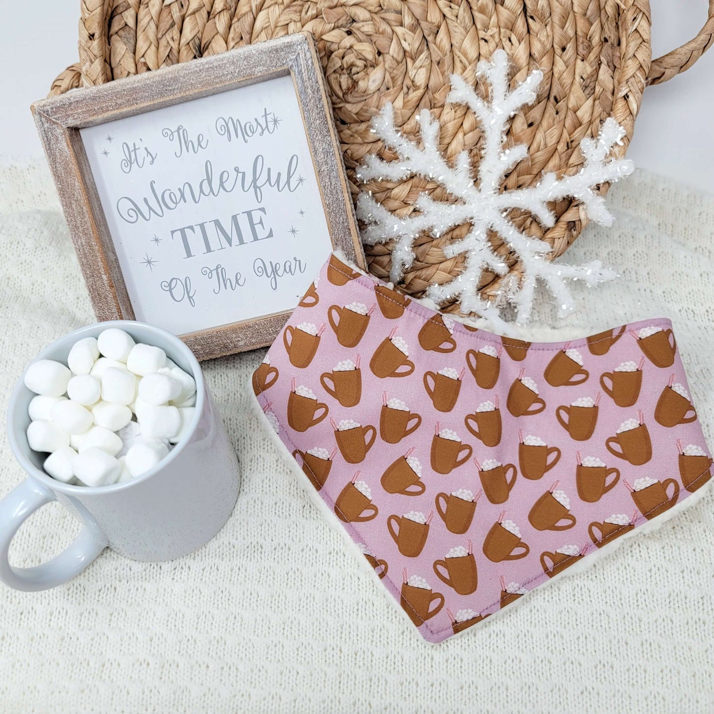 Hot Cocoa and Sherpa Snap On Dog Bandana