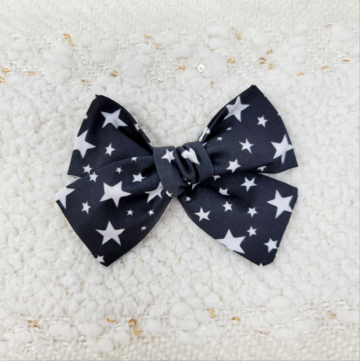Black and White Star Hair Bow