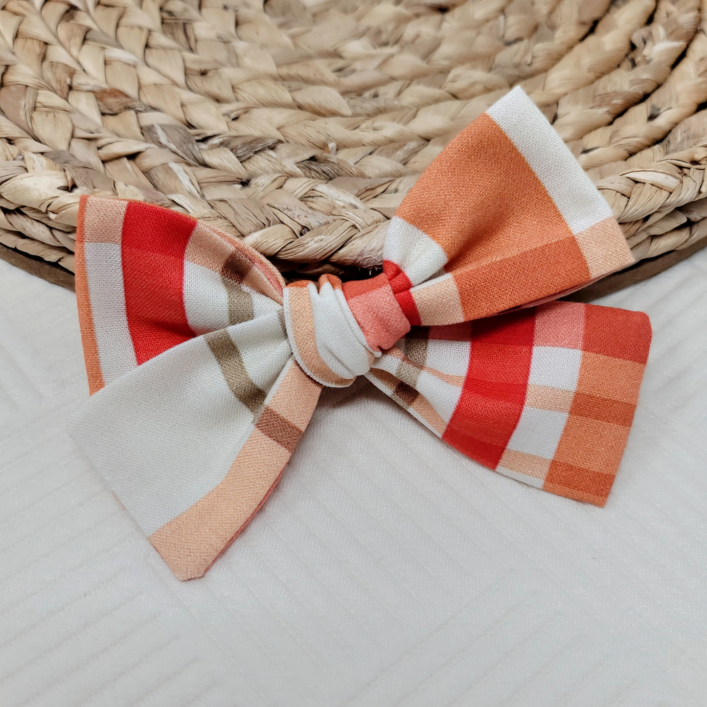 Red and Orange Fall Plaid Saylor Hair Bow