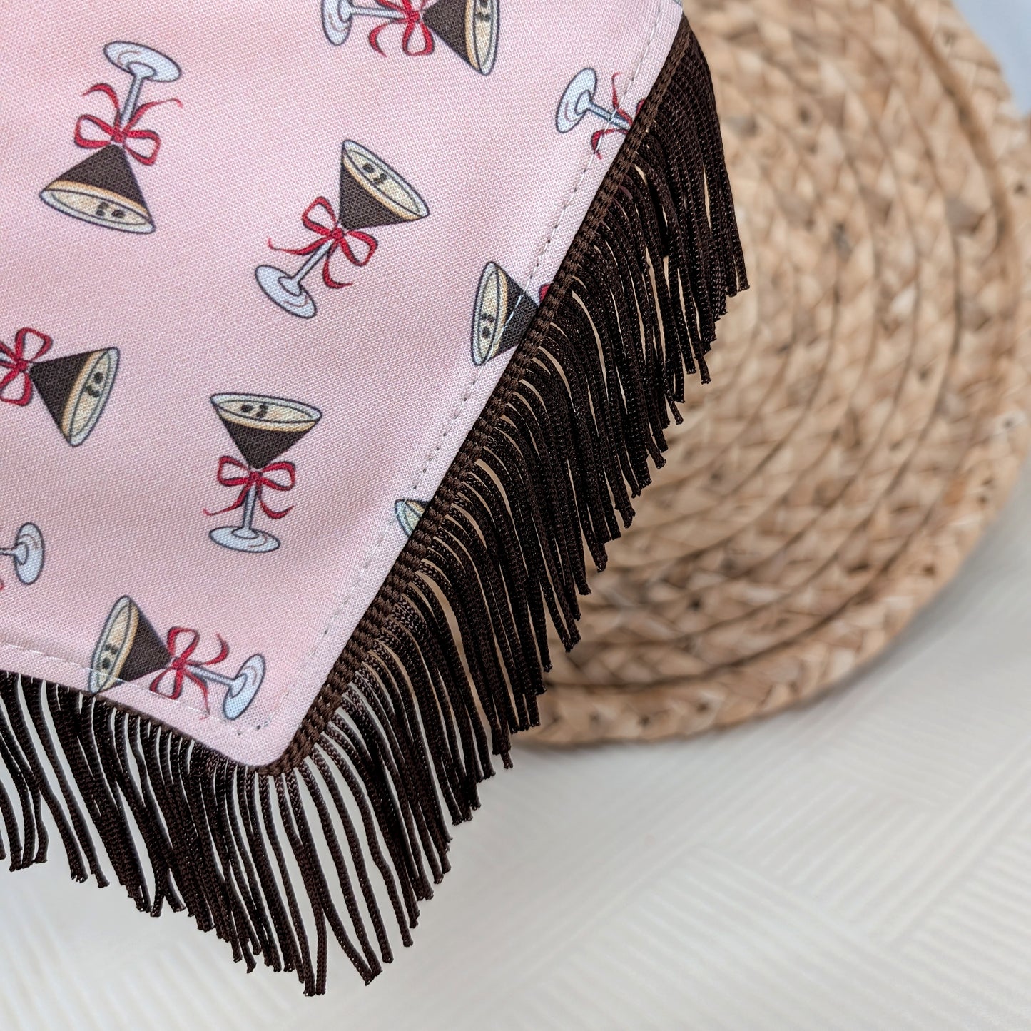 NEW Espresso Martini Snap On Dog Bandana With Trim