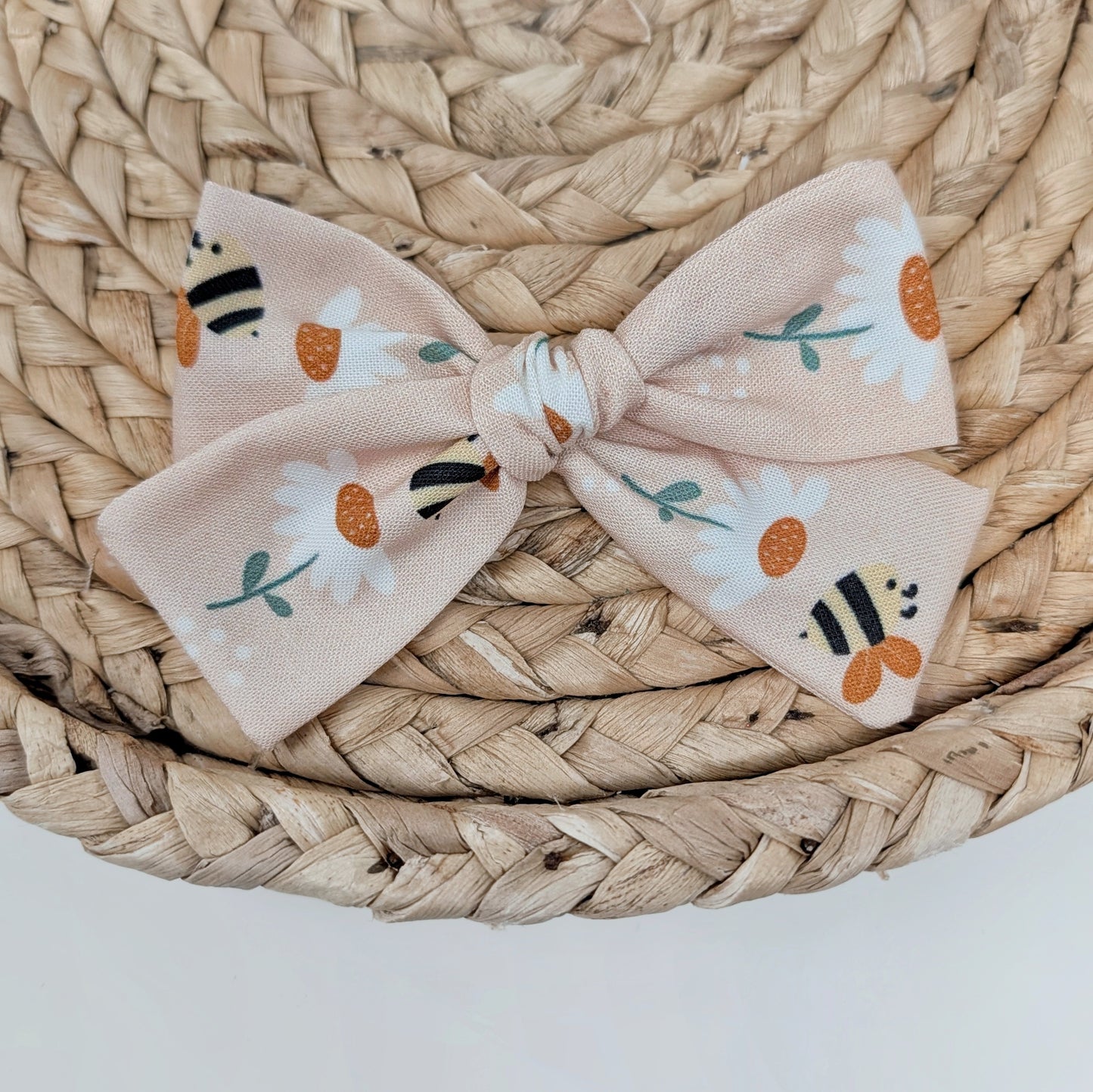 Pale Pink Bee Hair Bow