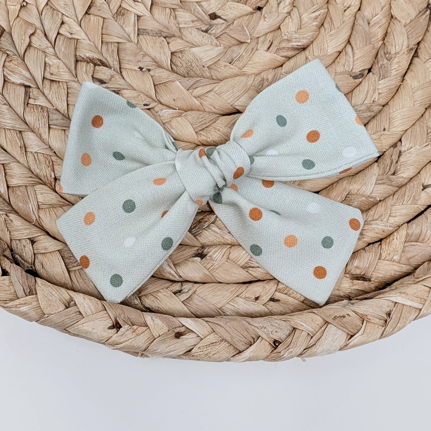 Mint Green Polka Dot Hair Bow