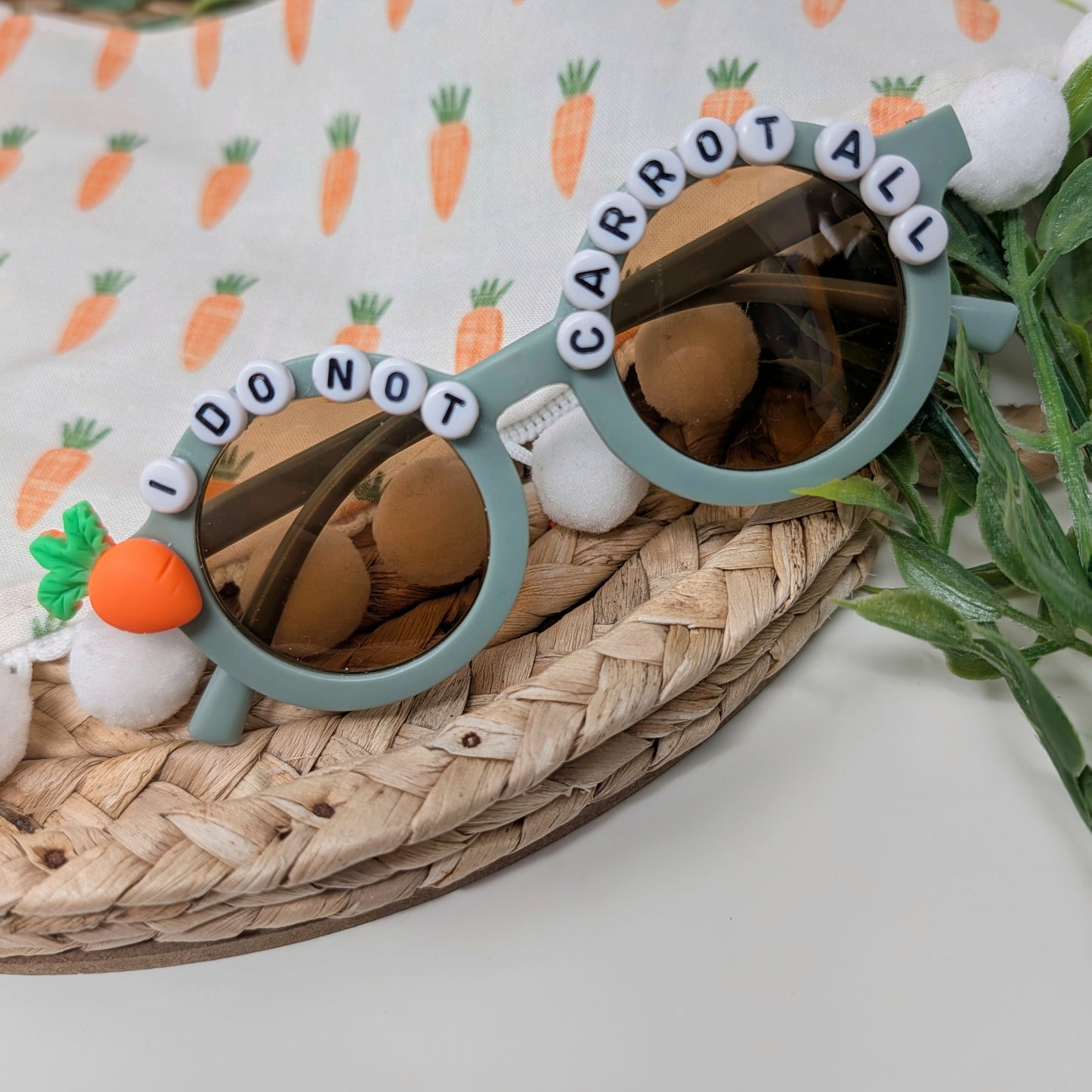 I Do No Carrot All Beaded Sunglasses