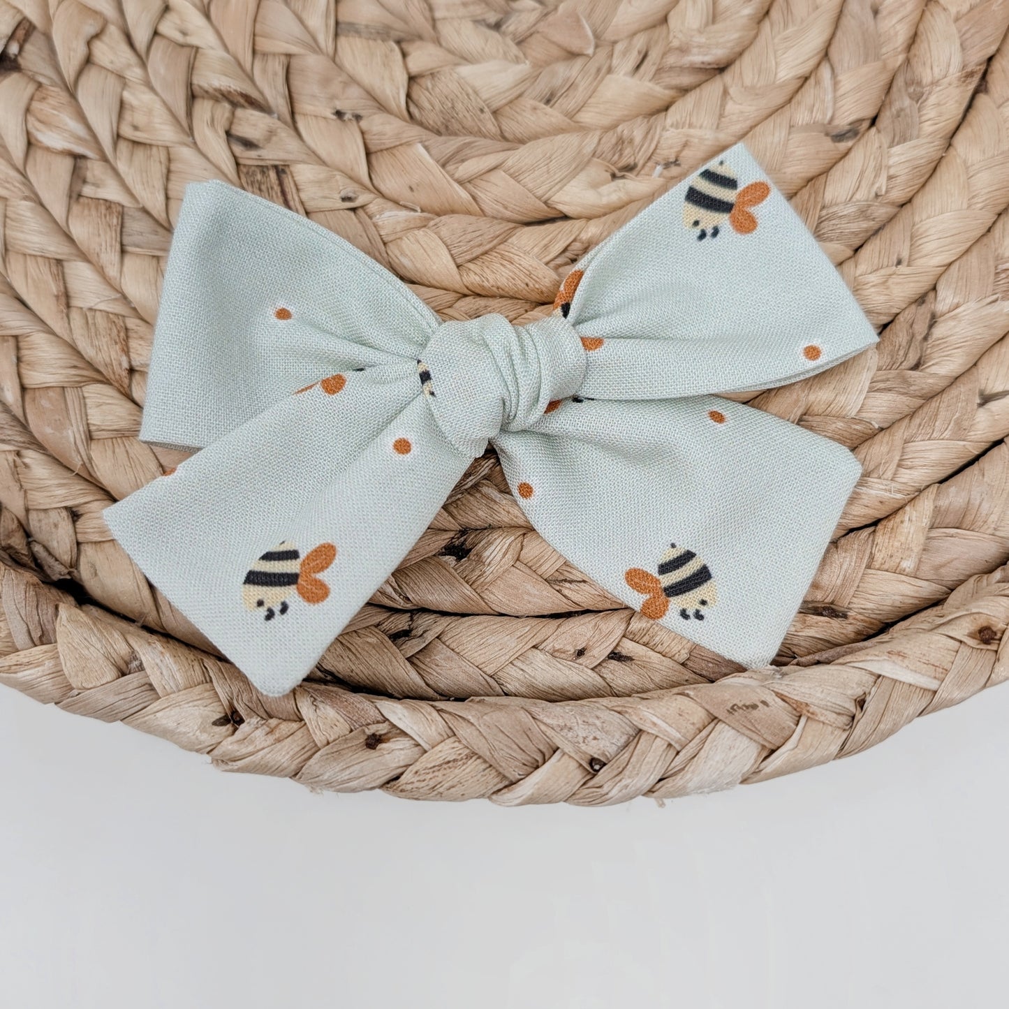 Mint Green Bee Hair Bow