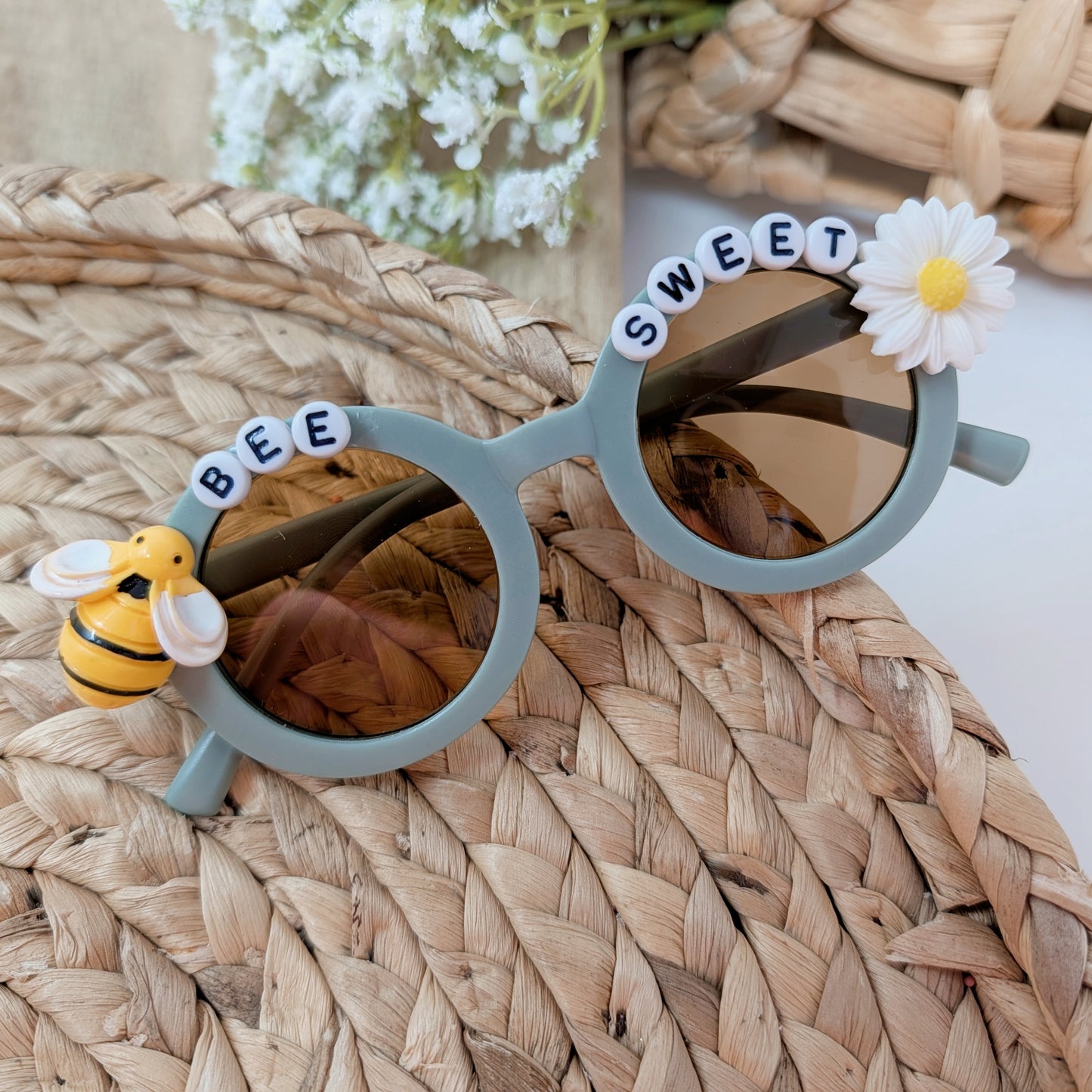 Green Bee Sweet Beaded Sunglasses