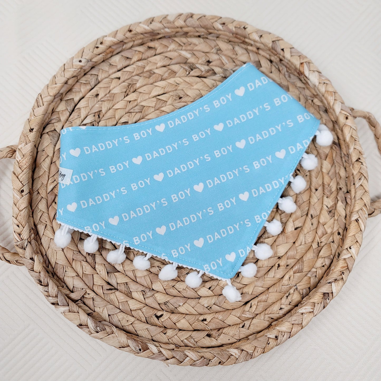 Daddy's Boy Dog Bandana With or Without Pom Pom Trim