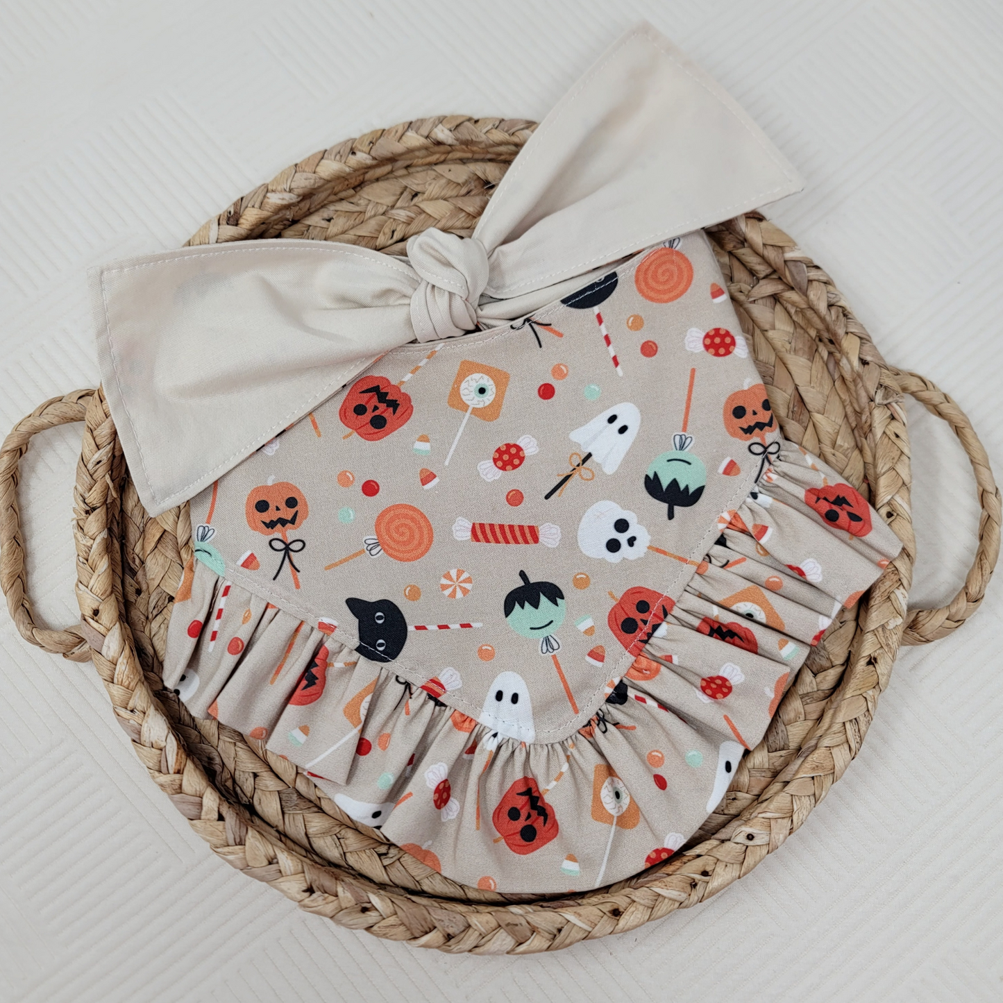 Tricks For Treats Halloween Dog Bandana With or Without Ruffle Trim