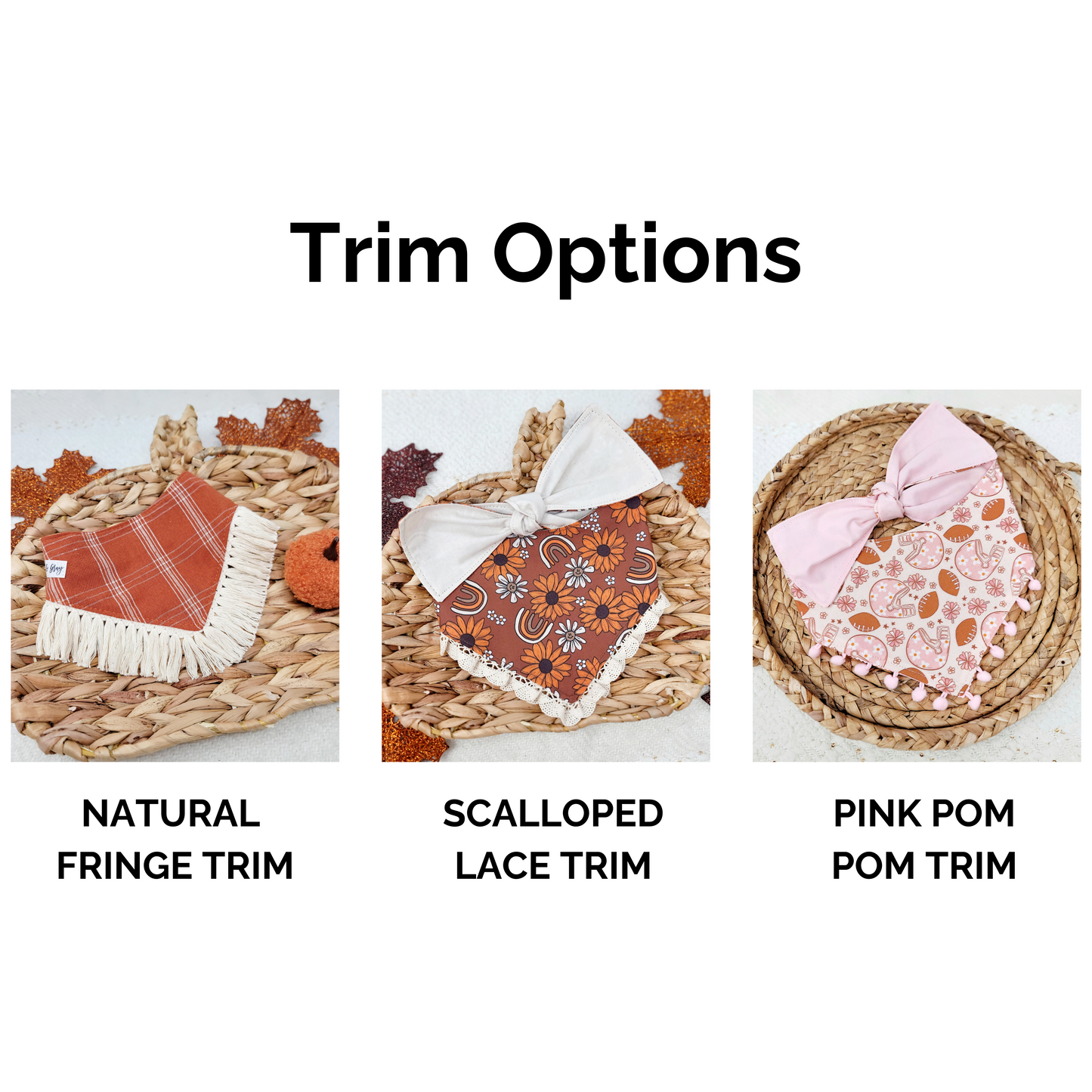 Pink Footballs and Flower Helmets Dog Bandana With or Without Trim