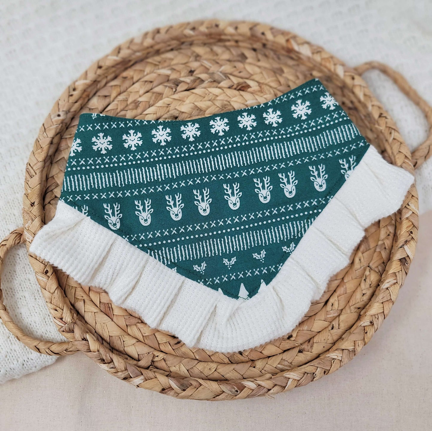 Winter Wonderland Snap On Dog Bandana With or Without Ruffle