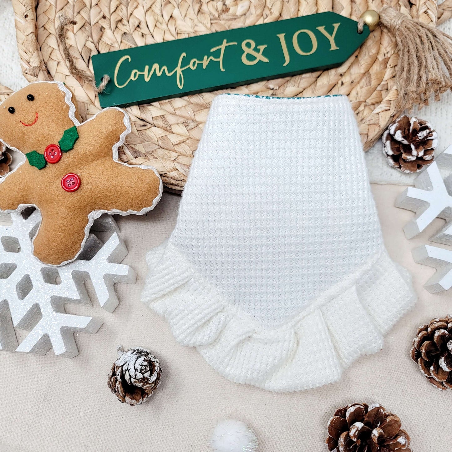 Winter Wonderland Snap On Dog Bandana With or Without Ruffle