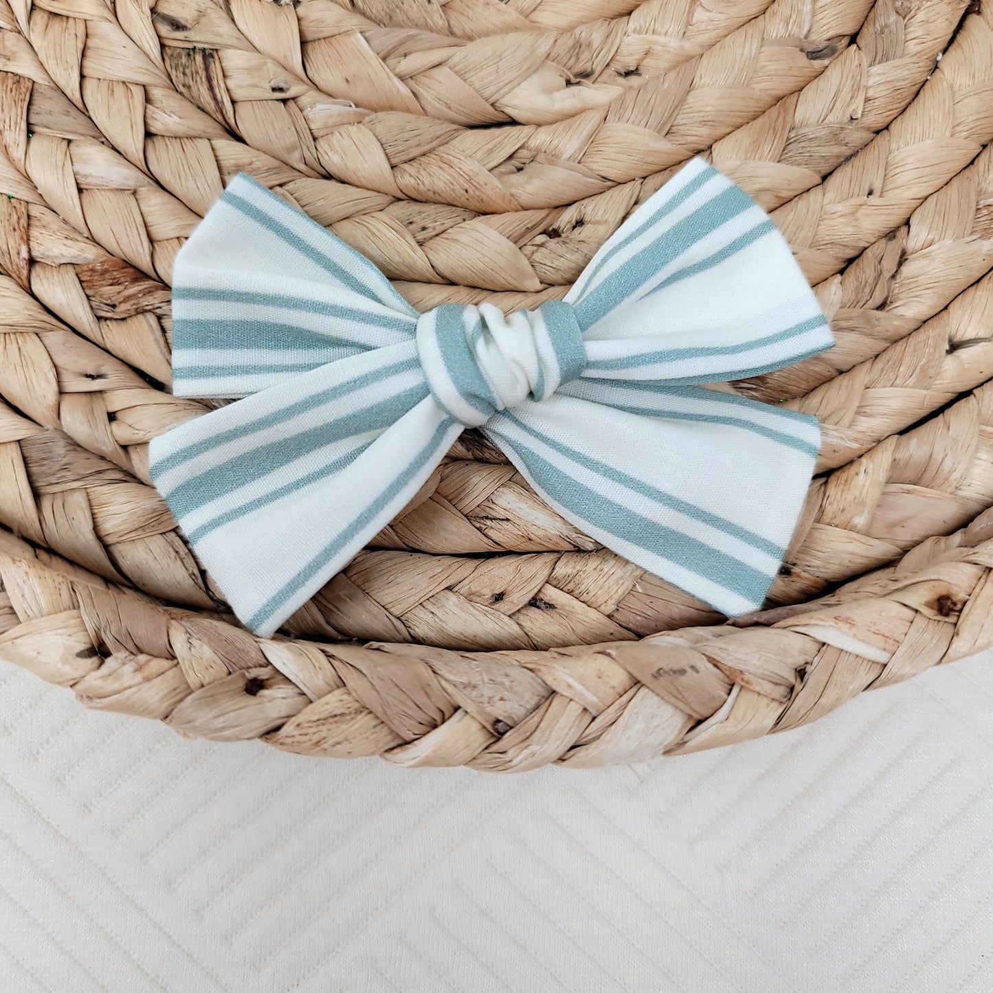 Jade Stripe Sailor Hair Bow