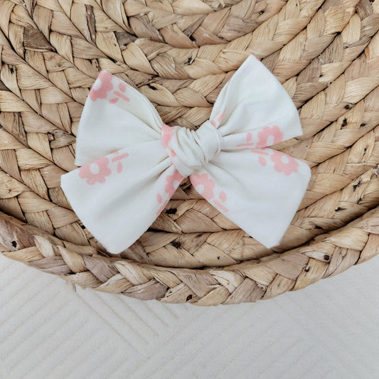 Dainty Pink Flower Sailor Hair Bow