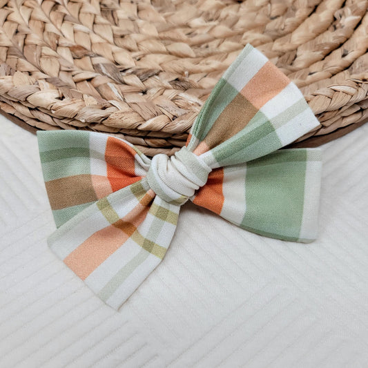 Green and Brown Fall Plaid Saylor Hair Bow