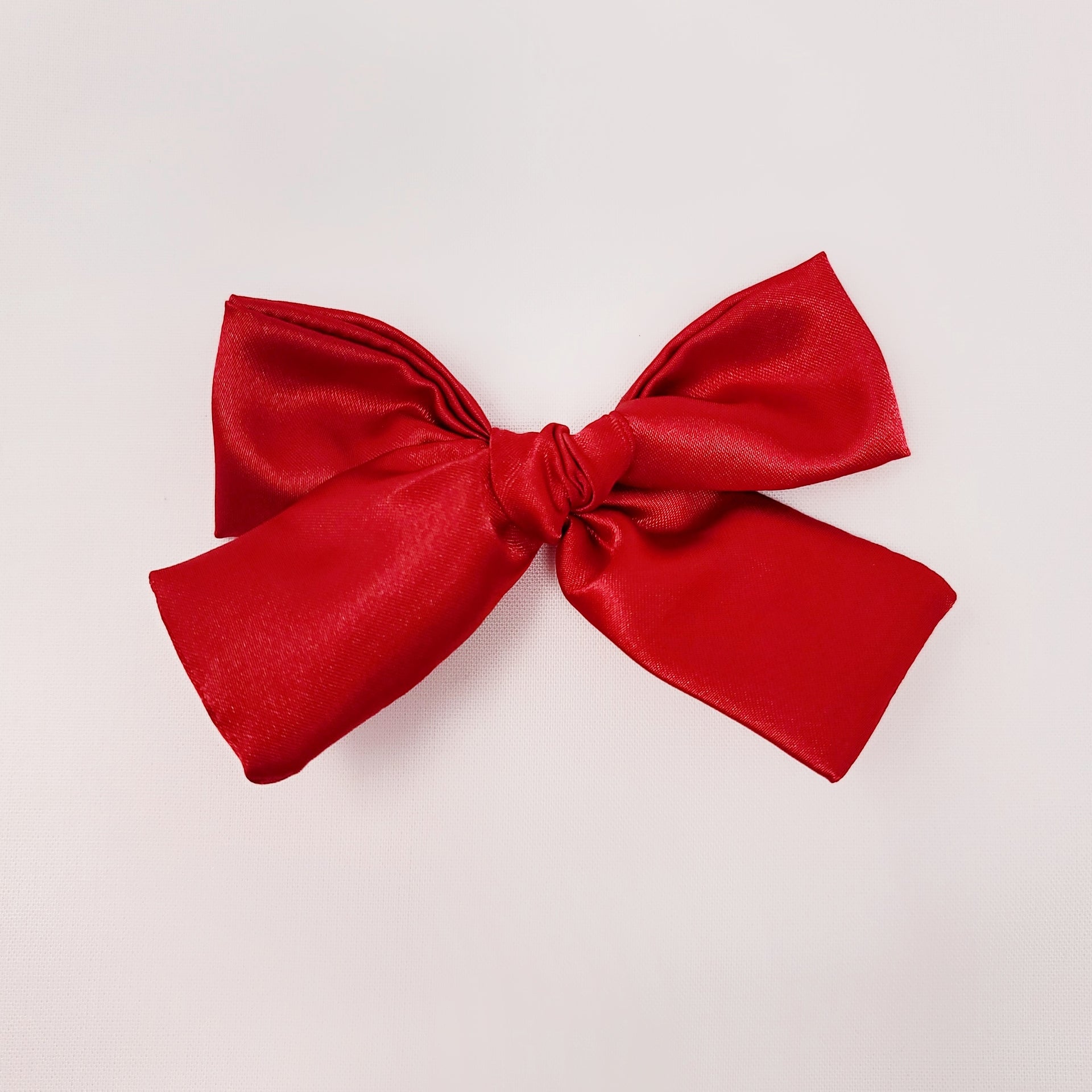 Red Hair Bow, Red Satin Hair Bow, Satin Big Bow, Wedding Pew Bow