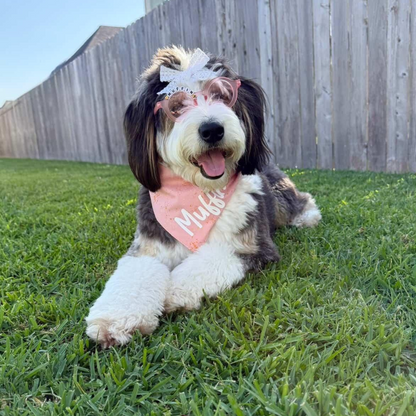 NEW Light Pink Speckled Dog Bandana With Optional Name Add On