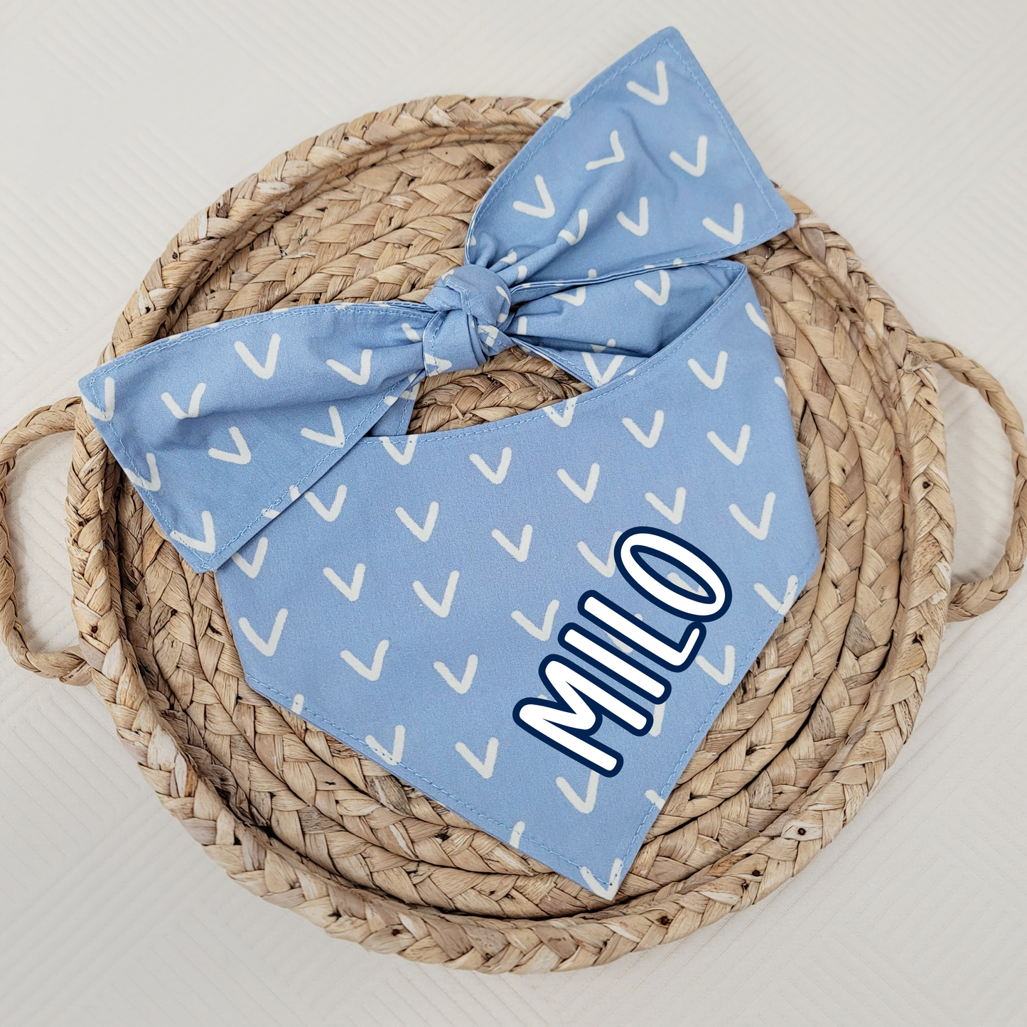 Blue Chevron Dog Bandana