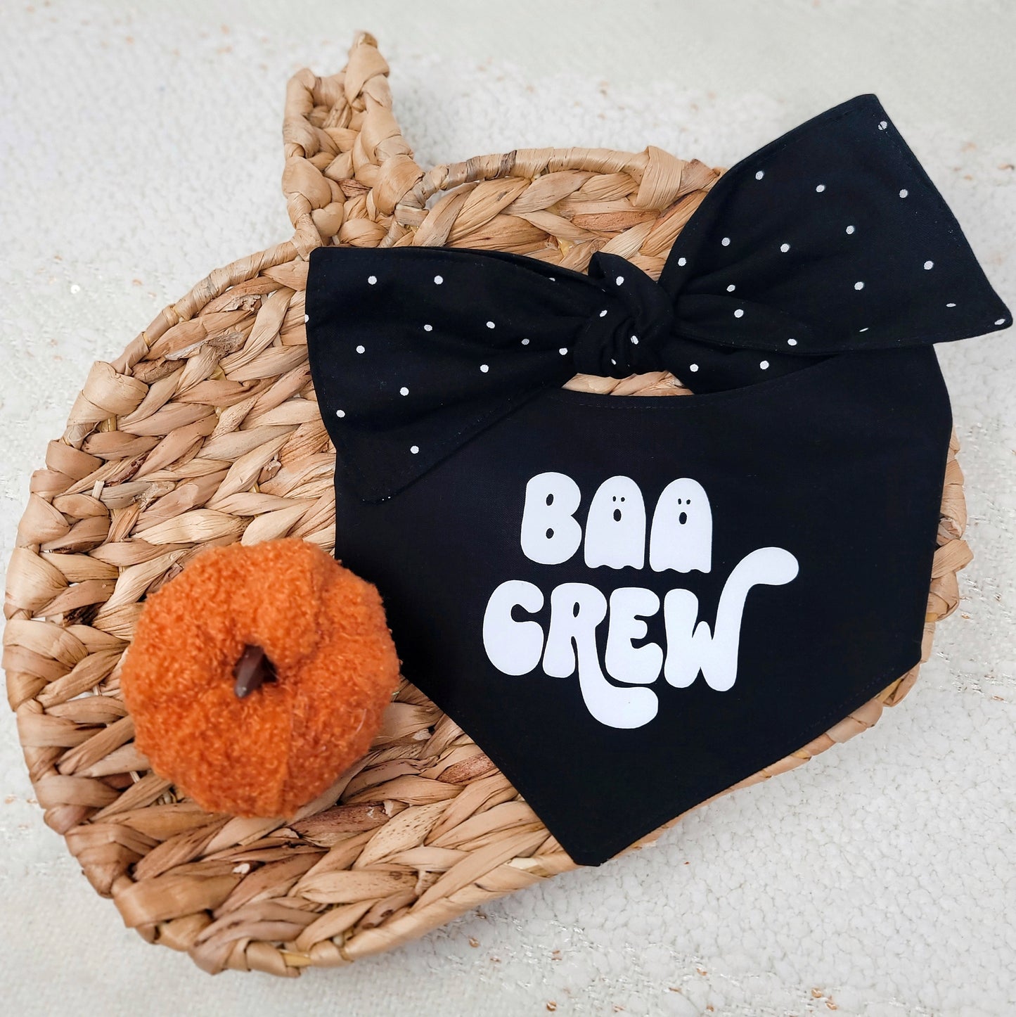 Boo Crew Reversible Dog Bandana With or Without Trim