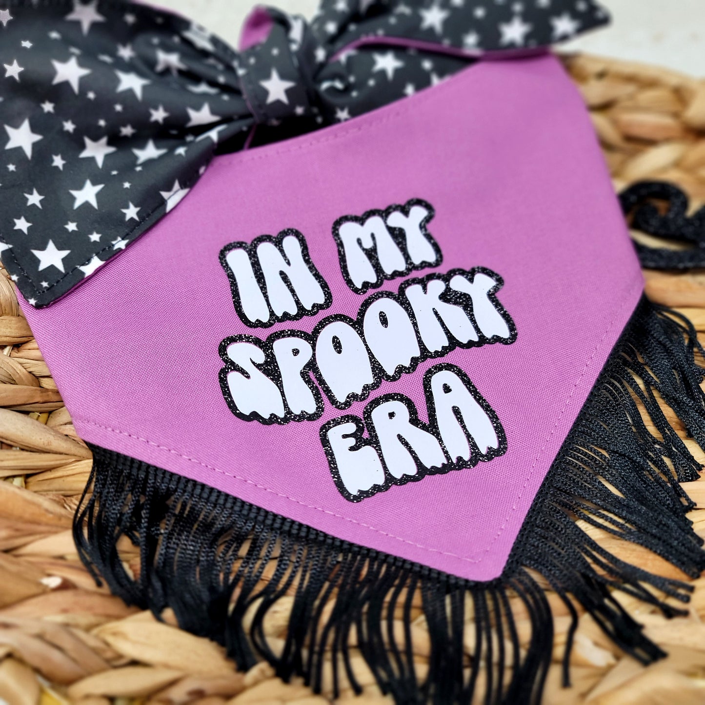 In My Spooky Era Glow In The Dark Text Reversible Dog Bandana With or Without Trim