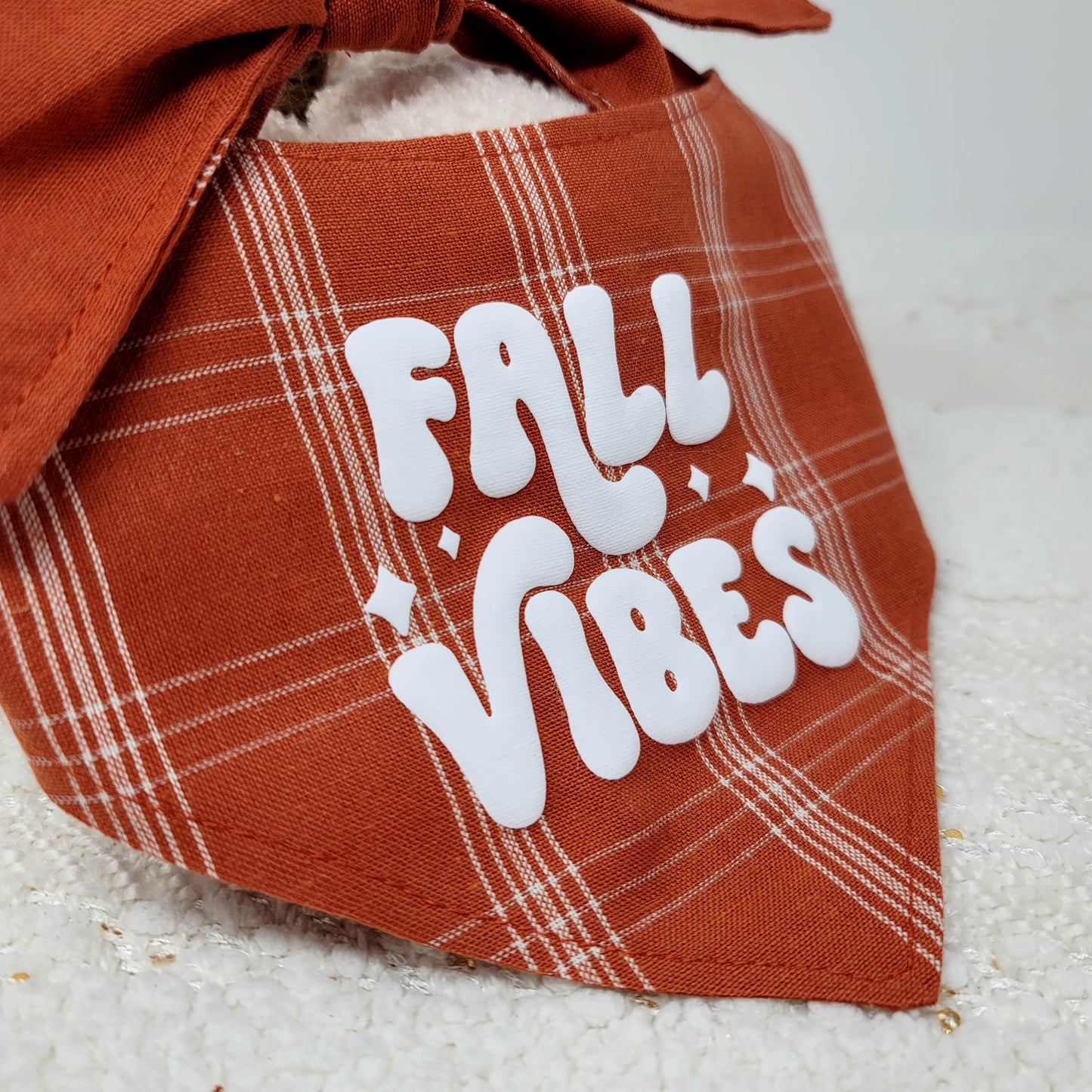 Fall Vibes White Puff Vinyl Text Add On