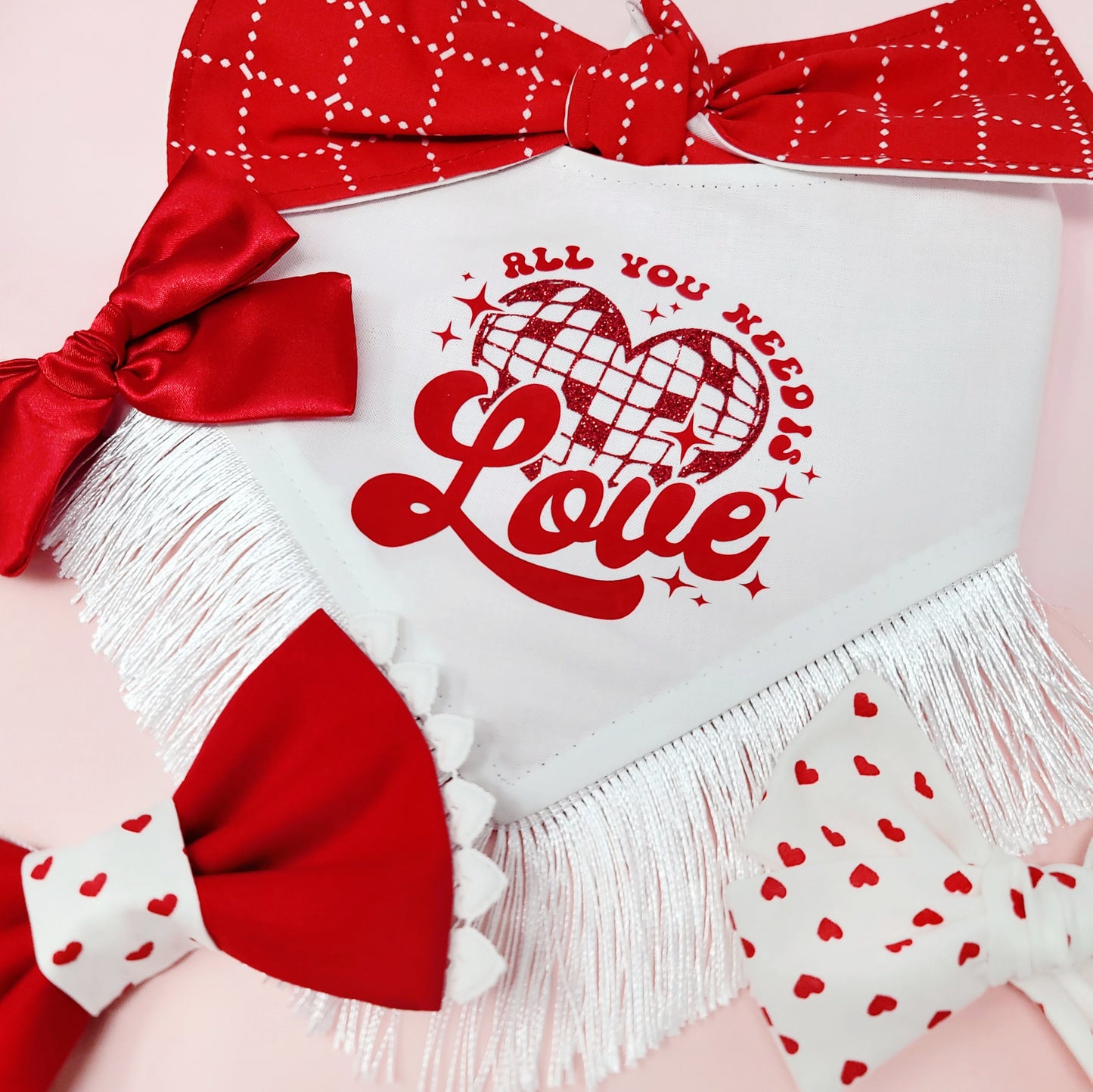All You Need Is Love Valentine's Day Dog Bandana