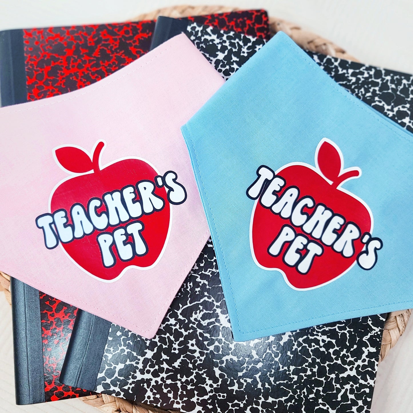 Teacher's Pet Snap On Or Tie On Dog Bandana in Pink