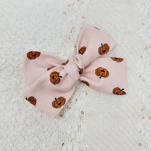 Pink Happy Pumpkins Hair Bow