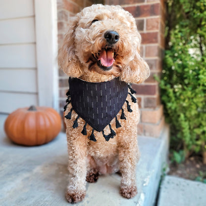 Spooky Fall Leaves Dog Bandana With or Without Tassel Trim