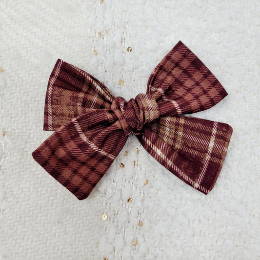 Fall Plaid Hair Bow