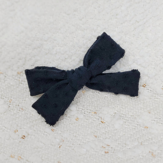 Black Dobby Dot Hair Bow