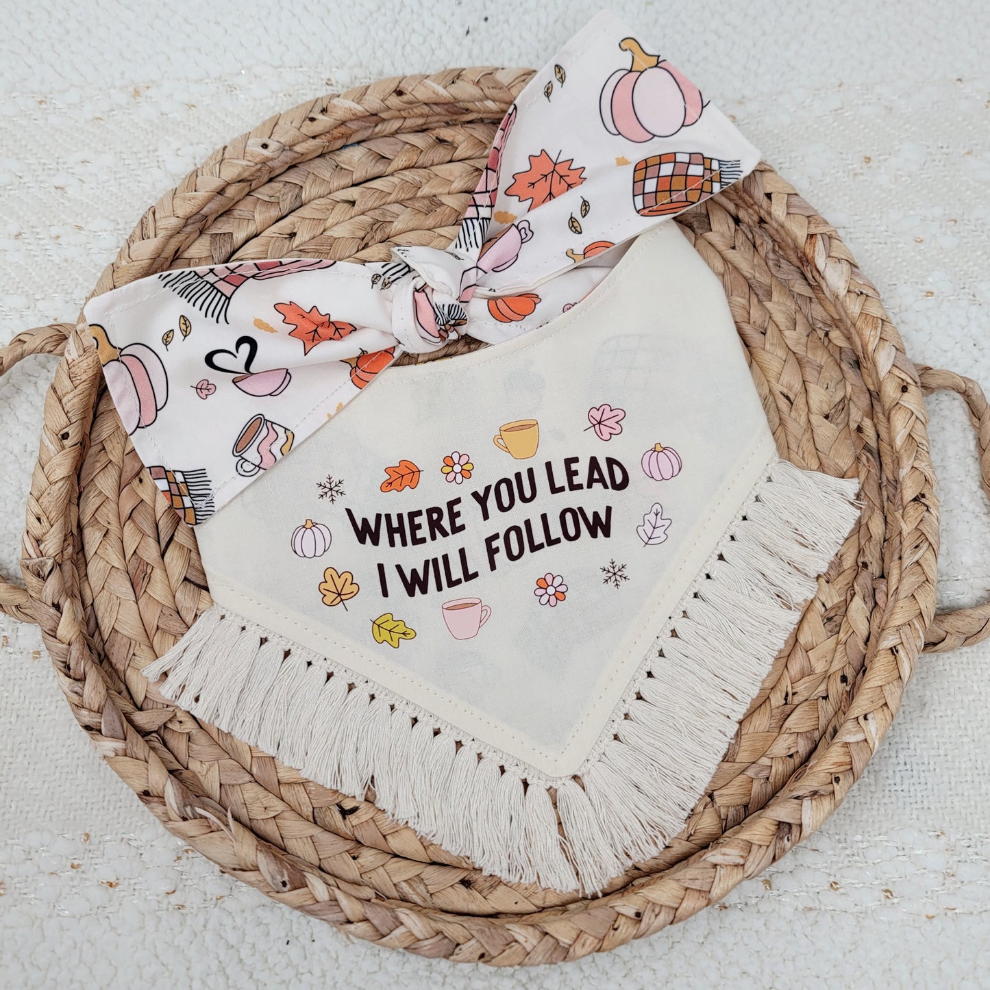 Where You Lead I Will Follow Dog Bandana With Or Without Trim