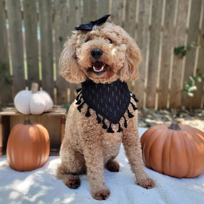 Spooky Fall Leaves Dog Bandana With or Without Tassel Trim