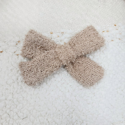 Tan Boucle Hair Bow