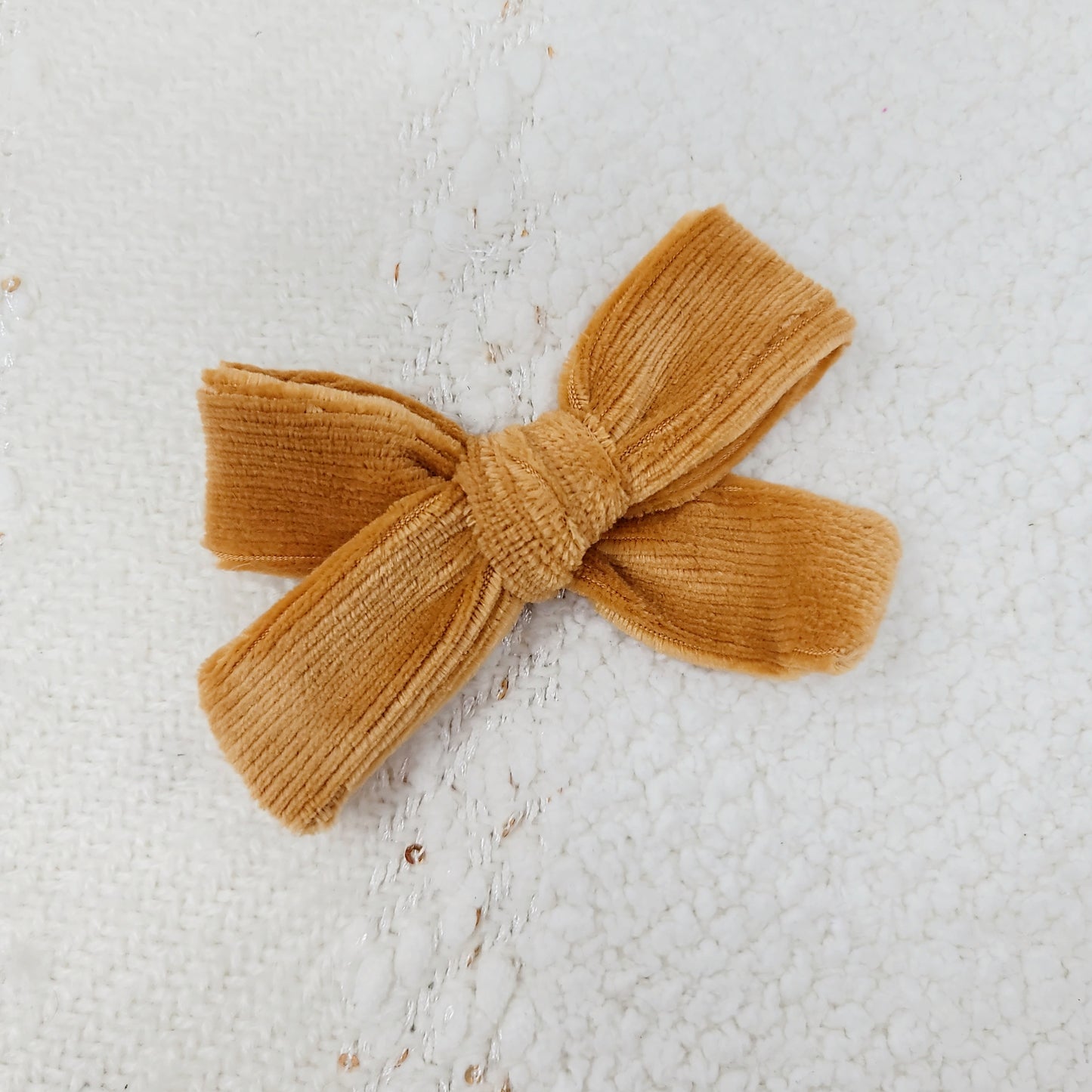 Gold Velvet Corduroy Hair Bow