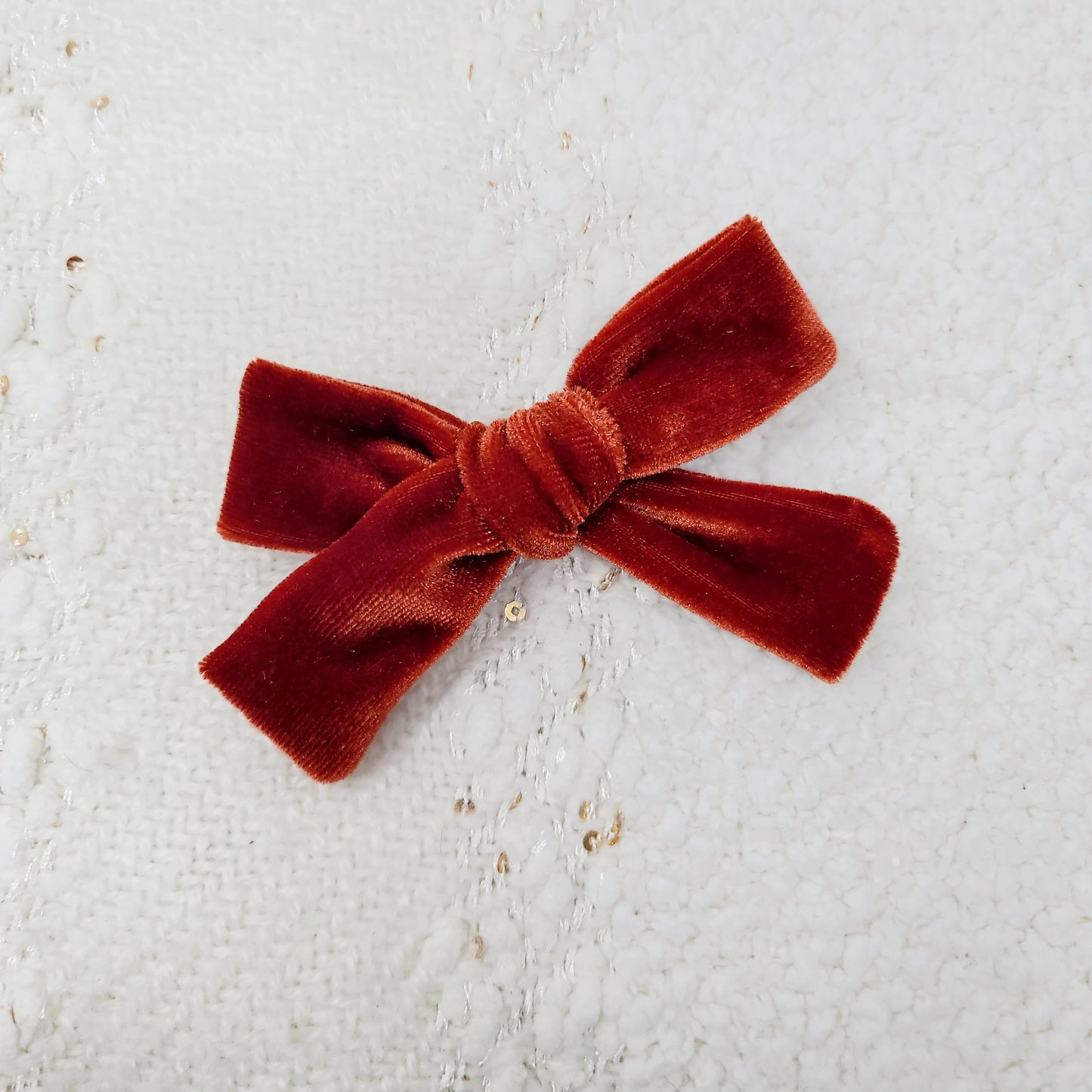 Rust Velvet Hair Bow