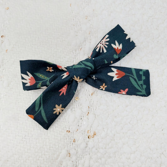 Emerald Floral Hair Bow