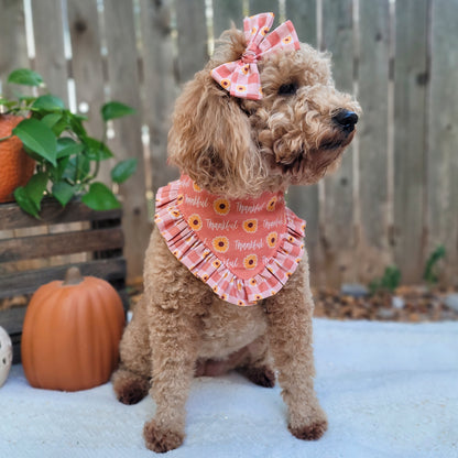 Thankful Sunflower Dog Bandana With Or Without Ruffle Trim