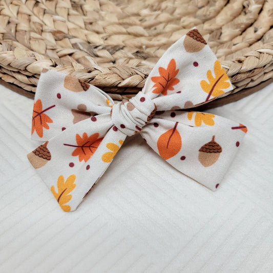 Paw Prints and Fall Leaves Saylor Hair Bow