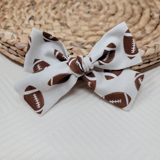 Neutral Football Hair Bow