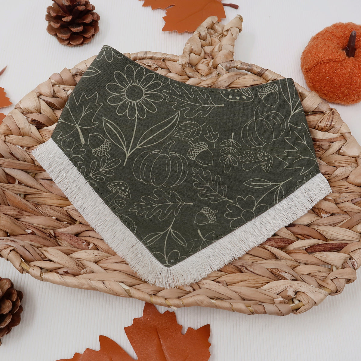 Olive Autumn Doodles Dog Bandana