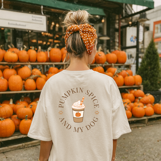 Pumpkin Spice and My Dog Comfort Colors Graphic Tee