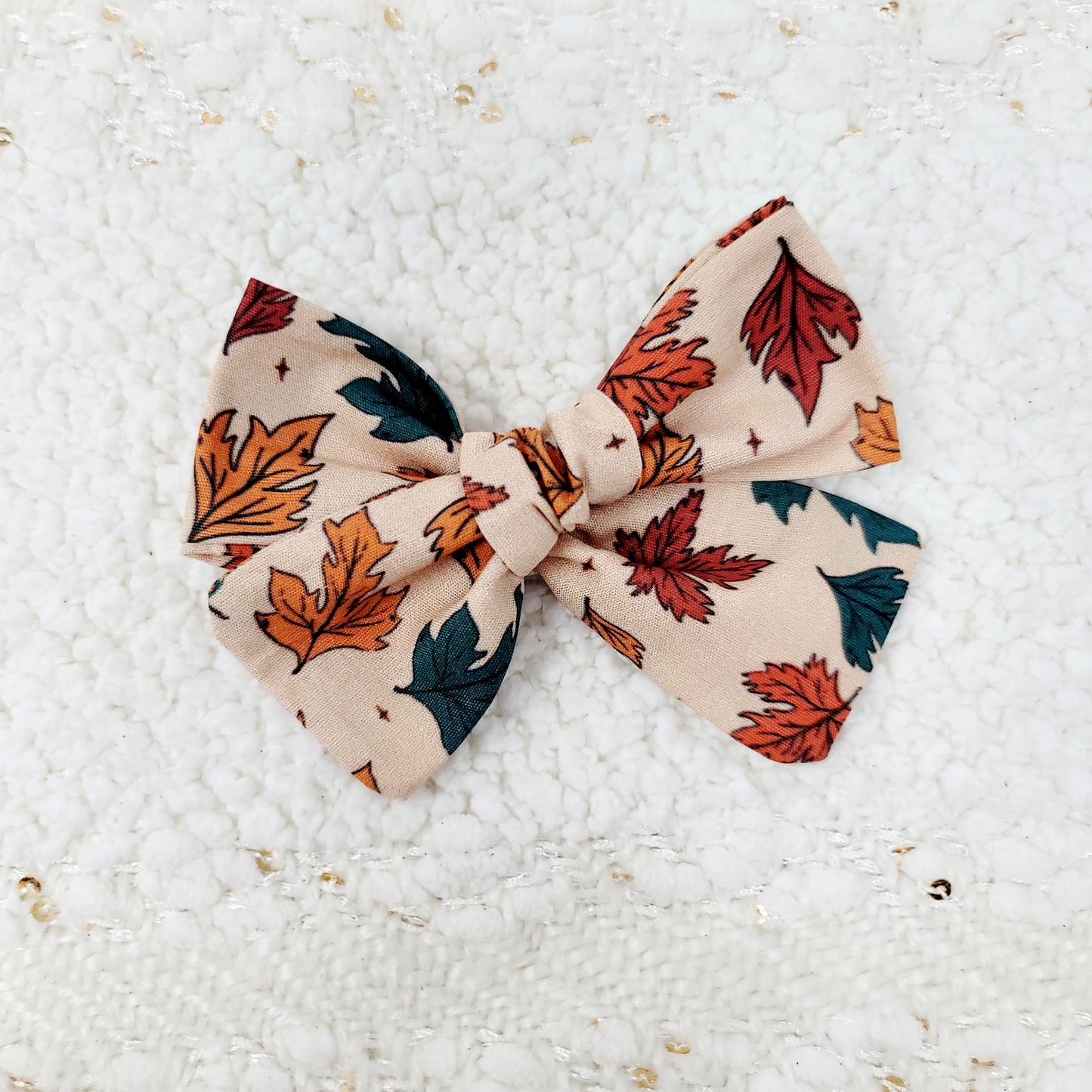 Autumn Vibes Leaves Matching Hair Bow